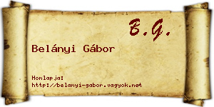 Belányi Gábor névjegykártya